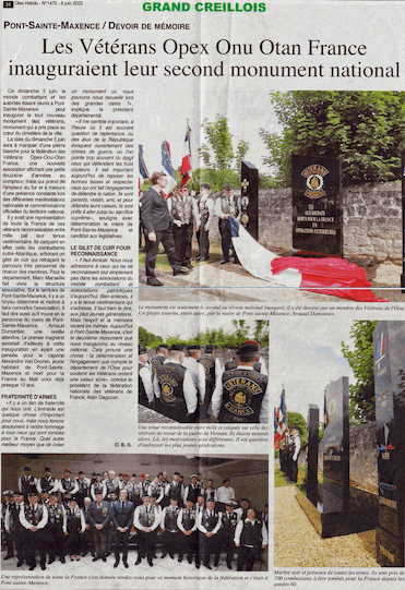 Journée nationale OPEX – autre visuel presse de la stèle OPEX de Pont-Sainte-Maxence